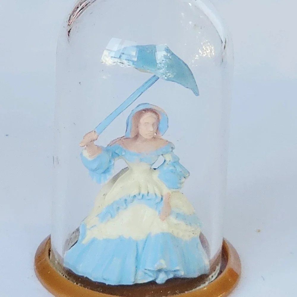 Vintage Dollhouse Miniature Accessories Books Cloche Tray Flower Basket 1:12 Set